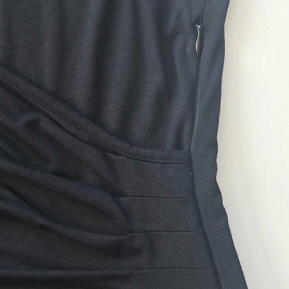 DKNY dress block black viscose stretch ontop & grey cotton sleeveless pockets 10 - Picture 8 of 16